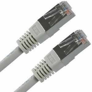 Síťový LAN kábel FTP patchcord, Cat.5e, RJ45 samec - RJ45 samec, 1 m, tienený, sivý, economy vyobraziť