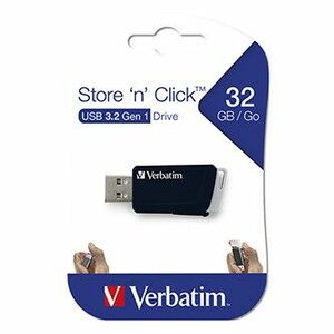 Verbatim USB flash disk, USB 3.0, 32GB, Store N Click, čierny, 49307, USB A, s výsuvným konektorom vyobraziť