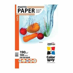 COLORWAY FOTOPAPIER CW MATNY 190G/M2, 100KS, 10×15 (PM1901004R) vyobraziť