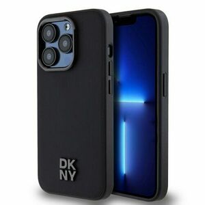 DKNY PU Leather Stack Logo Magsafe Zadní Kryt pro iPhone 15 Pro Max Black vyobraziť