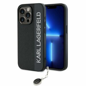 Karl Lagerfeld PU Saffiano Rhinestone Charm Zadní Kryt pro iPhone 15 Pro Max Black vyobraziť