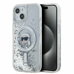 Karl Lagerfeld Liquid Glitter Karl Head Magsafe Zadní Kryt pro iPhone 15 Transparent vyobraziť