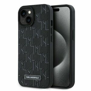 Karl Lagerfeld PU Leather Monogram Metal Logo Magsafe Zadní Kryt pro iPhone 15 Black vyobraziť