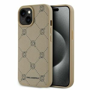 Karl Lagerfeld PU Karl Heads Pattern Magsafe Zadní Kryt pro iPhone 15 Beige vyobraziť