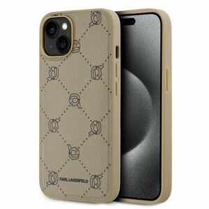 Karl Lagerfeld PU Karl Heads Pattern Magsafe Zadní Kryt pro iPhone 14 Beige vyobraziť