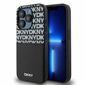 DKNY PU Leather Repeat Pattern Card Pocket Zadní Kryt pro iPhone 15 Pro Black vyobraziť