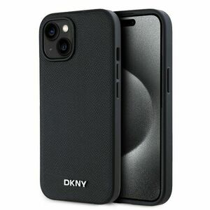 DKNY PU Leather Silver Metal Logo Magsafe Zadní Kryt pro iPhone 14 Black vyobraziť