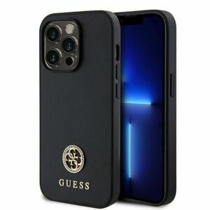 Guess PU 4G Strass Metal Logo Zadní Kryt pro iPhone 15 Pro Max Black vyobraziť