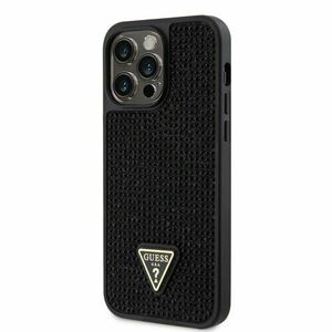 Guess Rhinestones Triangle Metal Logo Kryt pro iPhone 14 Pro Max Black vyobraziť