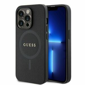 Guess PU Saffiano MagSafe Zadní Kryt pro iPhone 15 Pro Black vyobraziť