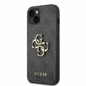 Guess PU 4G Metal Logo Zadní Kryt pro iPhone 14 Grey vyobraziť