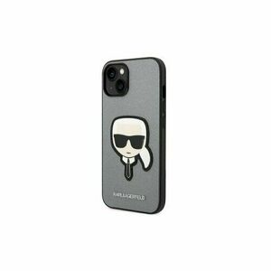 Puzdro Karl Lagerfeld iPhone 14 Pro Max KLHCP14XSAPKHG silver PU Saffiano case with Kar vyobraziť