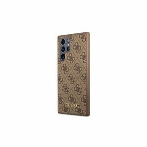 Guess case for Samsung Galaxy S22 Ultra GUHCS22LG4GFBR brown hard case 4G Metal Gold Logo vyobraziť