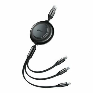 Baseus CAMJ010001 Bright Mirror Kabel 3v1 MicroUSB/USBC/Lightning 3, 5A 1.1m Black vyobraziť