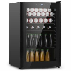 Klarstein Beercave 115, chladnička, 115 l, 4 police, trojito izolované sklenené dvere, dotyková vyobraziť