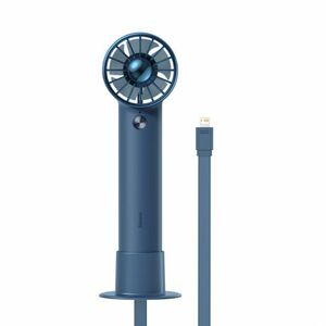 Baseus Flyer Turbine ručný / stolný ventilátor + kábel USB / Lightning, modrý (ACFX010003) vyobraziť