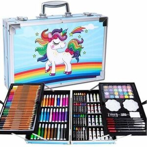 LIVEFY Art Kit sada pre maľovanie v kufríku pre deti 145ks, modrá vyobraziť