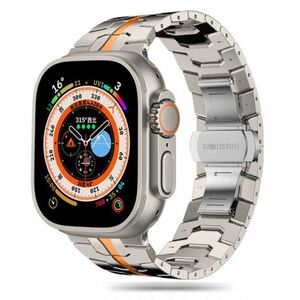 Tech-Protect Stainless Line remienok na Apple Watch 42/44/45/49mm, titanium / orange vyobraziť