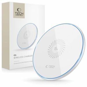 Tech-Protect C1 bezdrôtová nabíjačka 15W, biela vyobraziť