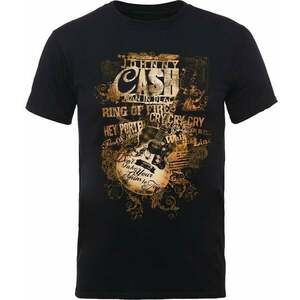 Johnny Cash Tričko Guitar Song Titles Unisex Black XL vyobraziť