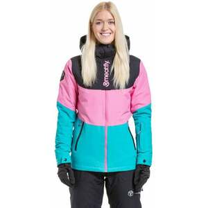 Meatfly Kirsten Womens SNB and Ski Jacket Hot Pink/Turquoise M Lyžiarska bunda vyobraziť