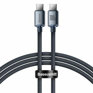 Baseus Crystal Shine kábel USB-C / USB-C 5A 100W 1.2m, čierny (CAJY000601) vyobraziť