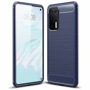 MG Carbon Case Flexible silikónový kryt na Huawei P40, modrý vyobraziť