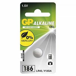 Batéria alkalická, 186F (LR43), LR43, 1.5V, GP, blister, 1-pack vyobraziť