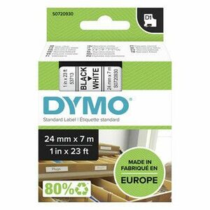 Dymo originál páska do tlačiarne štítkov, Dymo, 53713, S0720930, černý tlač/biely podklad, 7m, 24mm, D1 vyobraziť