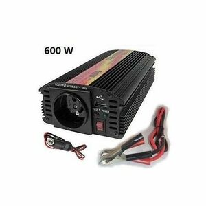 Menič napätia Carspa CAR600U-122 12V/230V+USB 600W, modifikovaná sínus vyobraziť