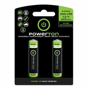 Nabíjacia batéria, AAA (HR03), 1.2V, 900 mAh, Powerton, blister, 2-pack vyobraziť