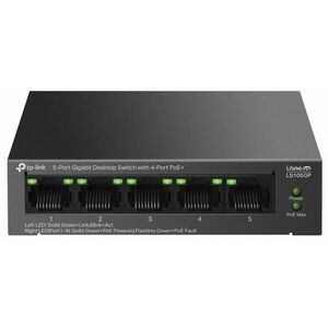 TP-Link LS105GP Switch 1x GLAN, 4x GLAN s PoE+, 65W vyobraziť