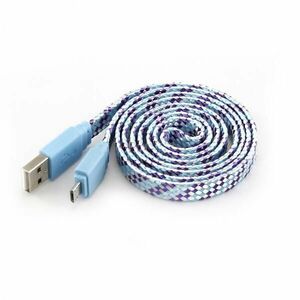 SBOX USB-103CF-BL PREPOJOVACI KABEL (PLOCHY) USB 2.0/MICROUSB MODRY vyobraziť