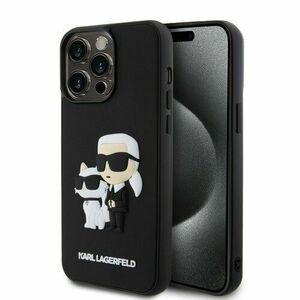 Karl Lagerfeld 3D Rubber Karl and Choupette Zadní Kryt pro iPhone 13 Pro Max Black vyobraziť