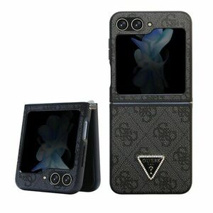 Guess 4G PU Leather Triangle Zadní Kryt pro Samsung Galaxy Z Flip 5 Black vyobraziť