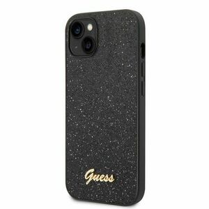 Puzdro Guess PC/TPU Glitter Flakes Metal Logo iPhone 14 Plus - čierne vyobraziť