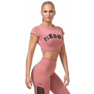 Nebbia Short Sleeve Sporty Crop Top Old Rose M Fitness tričko vyobraziť