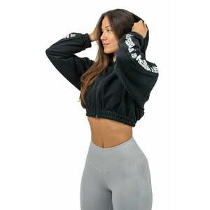 Nebbia Cropped Zip-Up Hoodie Iconic Black M Fitness mikina vyobraziť