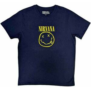 Nirvana Tričko Yellow Happy Face Unisex Navy Blue M vyobraziť