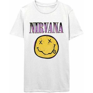 Nirvana Tričko Xerox Happy Face Pink Unisex White L vyobraziť