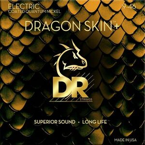 DR Strings Dragon Skin+ Coated Light to Medium 9-46 Struny pre elektrickú gitaru vyobraziť