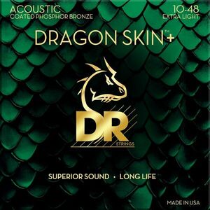 DR Strings Dragon Skin+ Coated Phosphor Bronze Extra Light 10-48 Struny pre akustickú gitaru vyobraziť