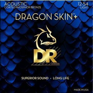 DR Strings Dragon Skin+ Coated Phosphor Bronze Light 12-54 Struny pre akustickú gitaru vyobraziť