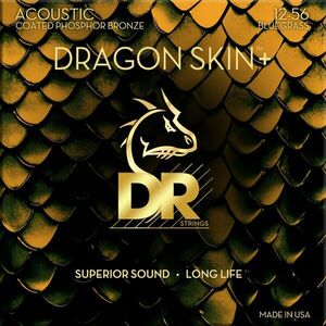 DR Strings Dragon Skin+ Coated Phosphor Bronze Bluegrass 12-56 Struny pre akustickú gitaru vyobraziť