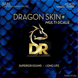 DR Strings Dragon Skin+ Coated Nickel Medium 45-105 Tapered Multi-Scale Struny pre basgitaru vyobraziť