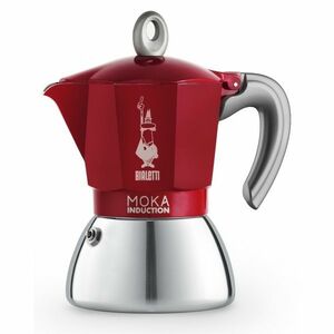 BIALETTI MOKA INDUCTION CERVENA 4 SALKY vyobraziť