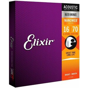 Elixir 11308 Nanoweb 16-70 Struny pre akustickú gitaru vyobraziť