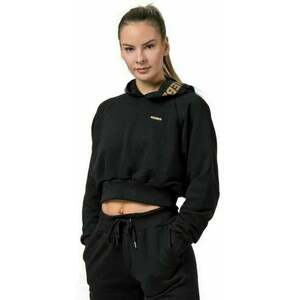 Nebbia Golden Cropped Hoodie Black XS Fitness mikina vyobraziť