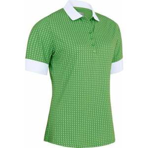 Callaway Women Above The Elbow Sleeve Printed Button Bright Green XS Polo košeľa vyobraziť