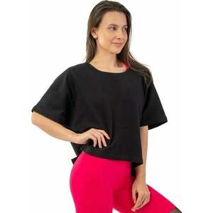 Nebbia Organic Cotton Loose Fit "The Minimalist" Crop Top Black XS-S Fitness tričko vyobraziť